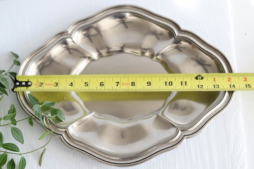 Italian Pewter 95% Oval Serving Tray 14”x11” Made in Italy New in Box (Read) - Picture 11 of 19