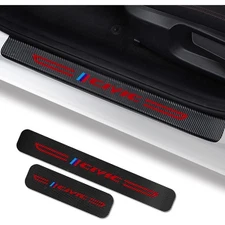 4Pcs Door Sill Protector Reflective 4D Carbon Fiber Sticker for Honda Civic