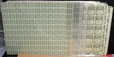 HUGE LOT of 16 Wines 100 & 50 Uncut Sheets 1941 - Wine Revenue Stamp See LIST