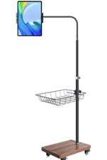 Adjustable Floor Tablet Stand Rolling Base Gooseneck Mount Indoor New
