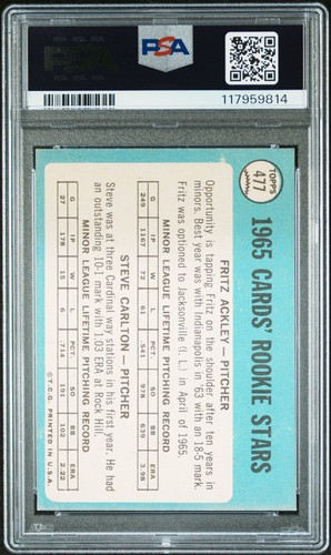1965 Topps Cardinals Rookies #477 Cardinals Rookies PSA 2.5 Auto 10 - Picture 2 of 2
