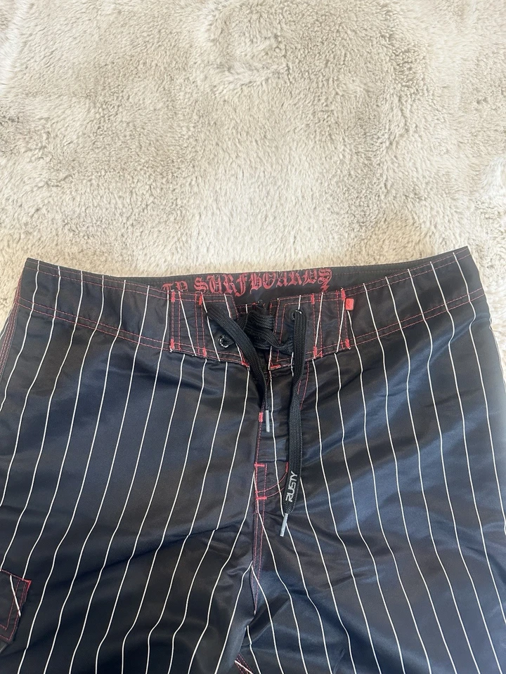 RUSTY Men”s Board Shorts Black w/ Logo, Contrast - Image 4 of 4