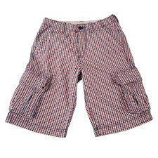 GAP Kids Boys Red  White Check Shorts w Concealed Adjustable Waist 14