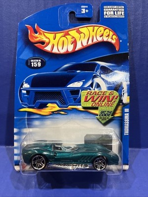 2002 Hot Wheels THOMASSIMA III #159 Metallic Teal Race & Win!