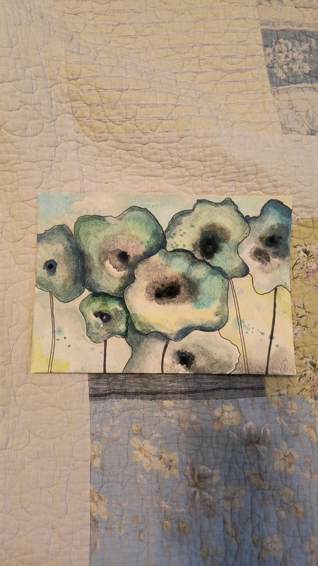Art Painting flowers Watercolor, Original