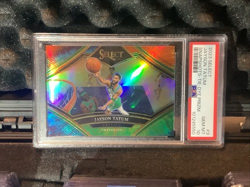 2023-24 Panini Select - Snapshots Jayson Tatum #3 Tie-Dye Prizm /25 Psa 10