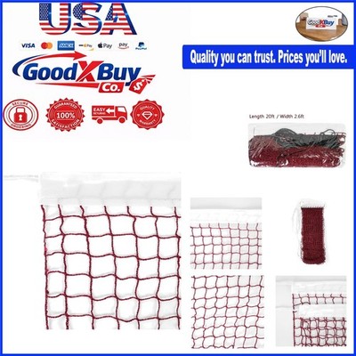 20ft Pool Volleyball Net for Recreational Play Nylon Portable Red Coach-Style...