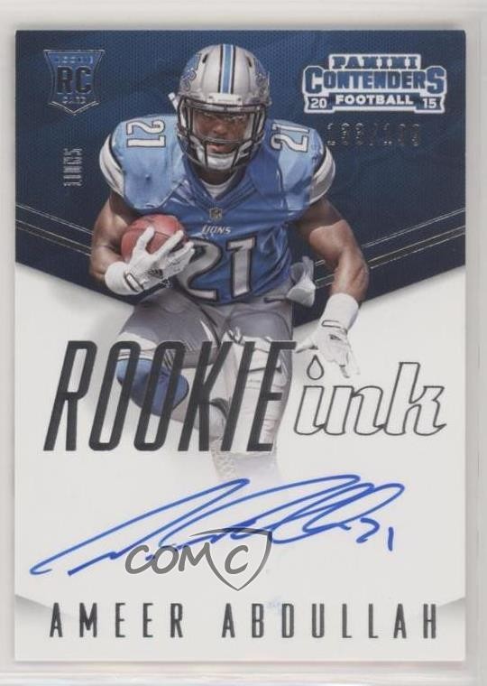 Ameer Abdullah Panini Contenders Rookie Ink Rookie Premiere #INKAA Base