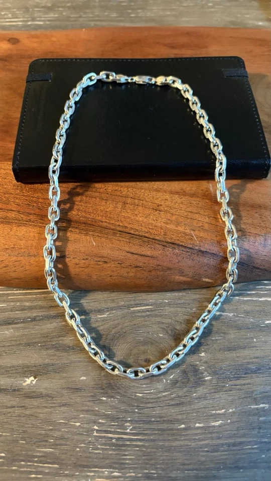 20” Anchor Chain 925 Sterling Silver Necklace – 50g Chunky Heavy Rhodium Finish - Image 2 of 4