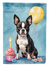 Caroline's Treasures Boston Terrier Happy Birthday Garden Flag DAC8011GF