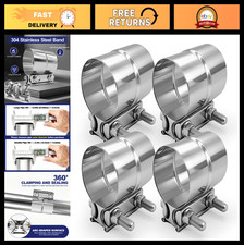 2.5 Exhaust Clamp - Stainless Steel 304 Lap Joint Band For Muffler Pipe 4pcs 2.5 Exhaust Clamp - Stainless Steel 304 Lap Joint Band For Muffler Pipe 4pcs