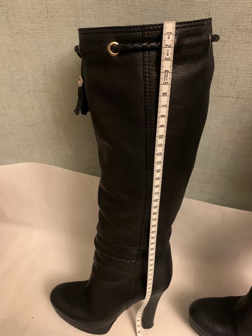 GUCCI Boots Heel Long Leather Black EU36/US6 116444c thumbnail 6