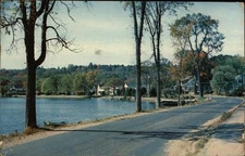 Lake Winnipesaukee,NH Water Landscape View along Meredith Bay Tichnor 1950 Lacon