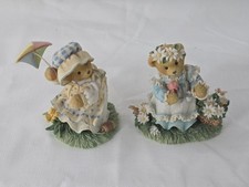 Cherished Teddies Figurines Spring and Summer Sisters Theme Lot of 2