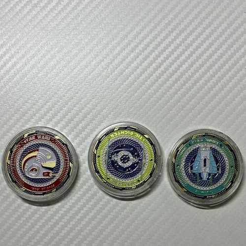 Star Wars Metal Collectible Coin Set of 3 w/ Capsules Insert, TIE Fighter