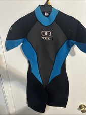 Wetsuit Ocean Tec 202 Wetsuit With Zipper Size 12 Black And Teal Blue