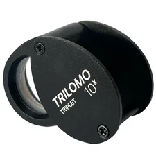 TRILOMO (ex BelOMO) 10x Triplet Loupe Magnifier. Black Egg. 21mm (.85"). USA