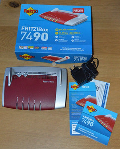 FritzBox! 7490 - mit Netzteil, CD, Original-Verpackung