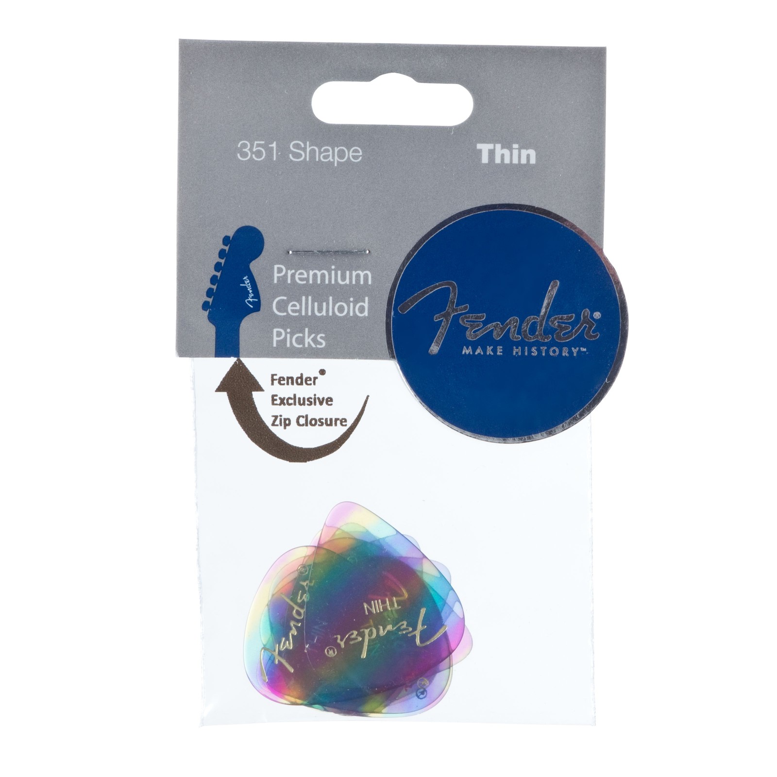 Набор Fender Picks 351 Rainbow thin 12er из высококачественного целлулоида - Plektren Set