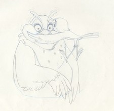 Disney THE FOX AND THE HOUND Animation Drawing of BIG MAMA and DINKY, 1981