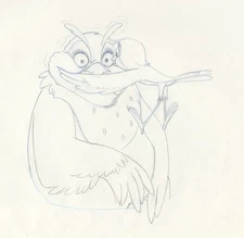 Disney THE FOX AND THE HOUND Animation Drawing of BIG MAMA and DINKY, 1981