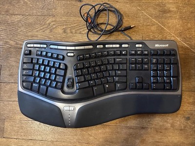 Microsoft Natural Ergonomic Keyboard 4000 v1.0 USB Wired Black Gray KU0462TESTED