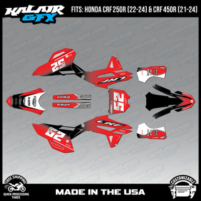 Graphics Kit for Honda CRF250R (2022-2024) CRF450R (21-24) Ominous - RED