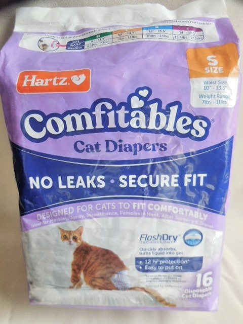 Cat Diapers - Small  Hartz Comfitables Cat Diapers 16 pack NO LEAKS  NIP