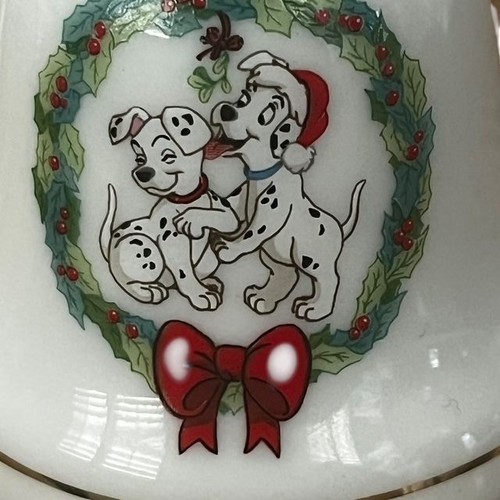 Grolier Disney 101 Dálmatas Navidad Porcelana Campana Adorno 1993 - Imagen 2 de 4