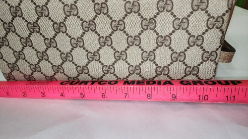 Borsa toilette cosmetica Gucci vintage tela marrone GG monogramma anni 70 - Foto 13 di 14