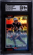 2026 Topps Flagship Drake Maye Black Auto /10 #136 Patriots SGC 9