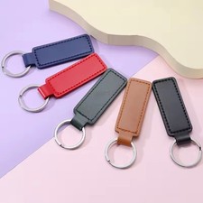 Personalised Leather Keyring Custom Engraved Key Holder UK Made