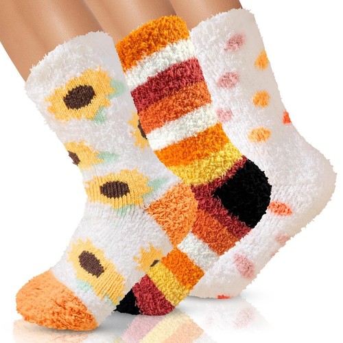 Fall Fuzzy Socks 4X Thicker Fuzzy Socks Thanksgiving Fall Autumn Gifts for Women ...