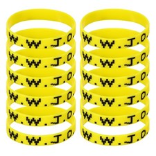 12Pcs W.W.J.D Silicone Wristbands for Workouts, Yellow
