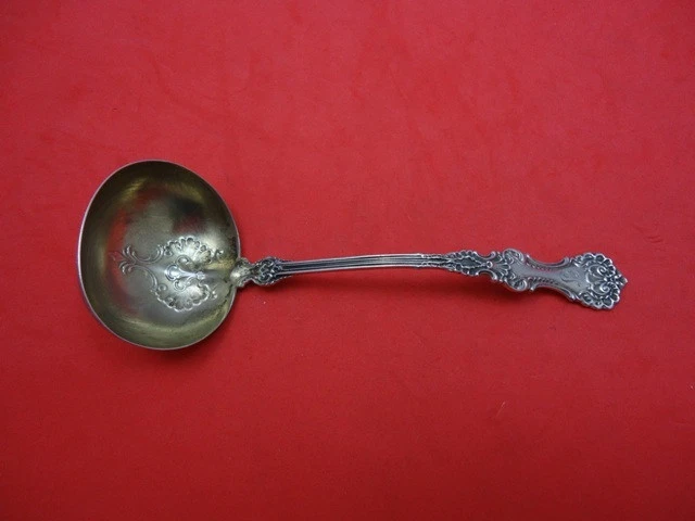 Pompadour by Whiting Sterling Silver Sauce Ladle Gold Washed 6"