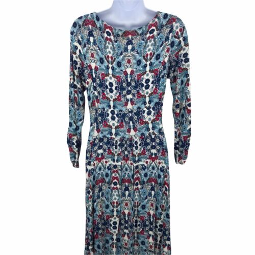 Floral Midi Dress Womens Size M Asymmetric Hem Liz Lange Maternity - Picture 7 of 12