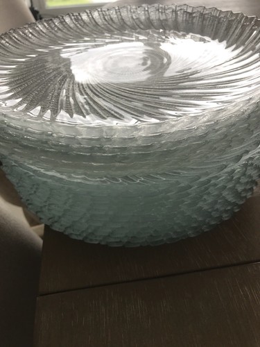Arcoroc Seabreeze Swirl Clear Glass 10 Inch Dinner Plate. Made In France - Picture 3 of 3