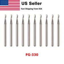 10pcs Dental Carbide Burs Tungsten Steel Pear-Shaped Type for High Speed FG330