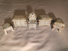 5 Vintage marked Occupied Japan 2 Dressers,Piano,Chair,Table Porcelain Doll Set 