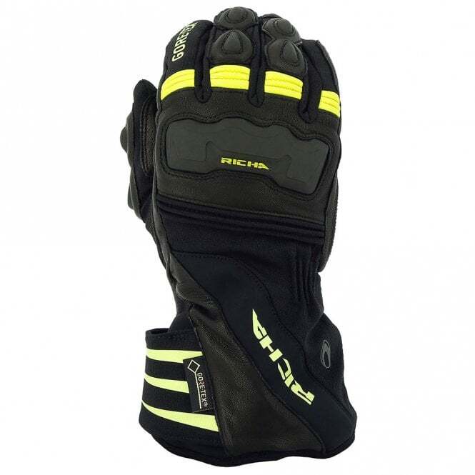 Guantes de motocicleta transpirables impermeables Richa Cold Protect Gore-Tex (negros/fluorescentes)