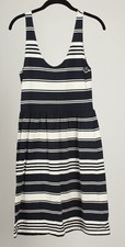 J. Crew Women’s Dress Small Blue White Striped A Line Sleeveless Knit