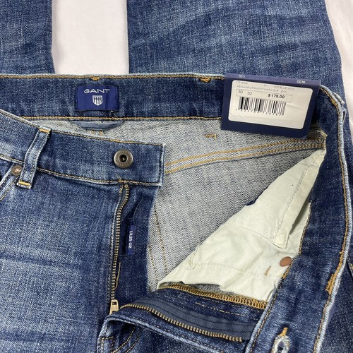 Jeans GANT regular dritto indossato blu medio taglia uomo 30X32 nuovo con etichetta - Foto 3 di 7