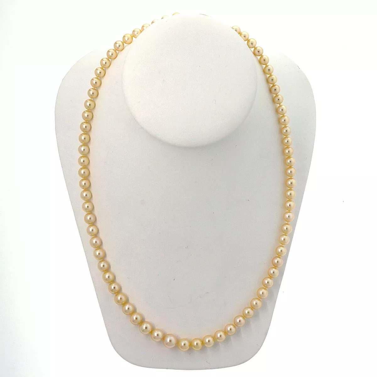 Vintage 1960 20 Inch Japanese Graduated Akoya Natural Color Pearl Necklace