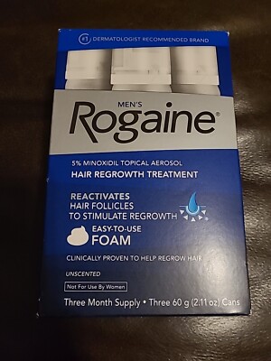 MEN'S ROGAINE TOPICAL FOAM THREE MONTH SUPPLY EXP 03/2025 Sealed