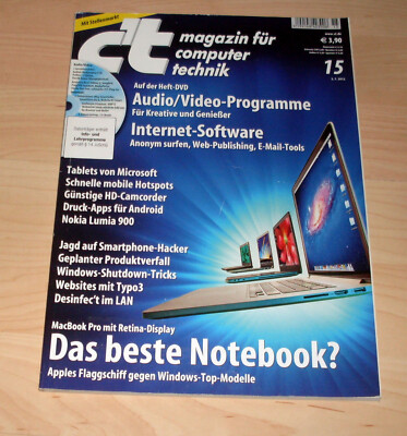 Computer PC Zeitung Zeitschrift - C't 15 / 2012 - Technik Das beste Notebook?
