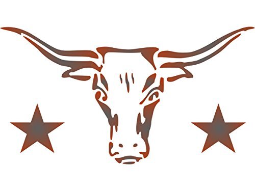 Stencil Longhorn – 30,5 x 16,5 cm (M) – Stencil da parete (S3T)