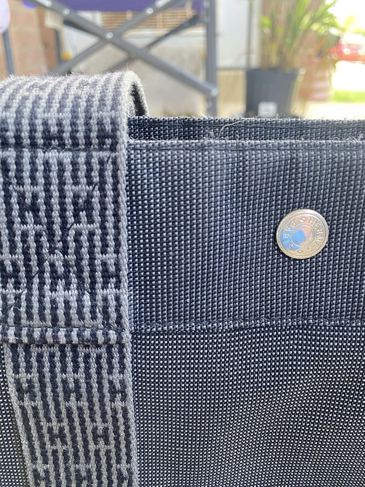 BOLSO DE MANO HERMES PARIS -- X-LARGE -- 18" - FOURE TOUT LONA - HECHO EN FRANCIA Foto 3 de 4