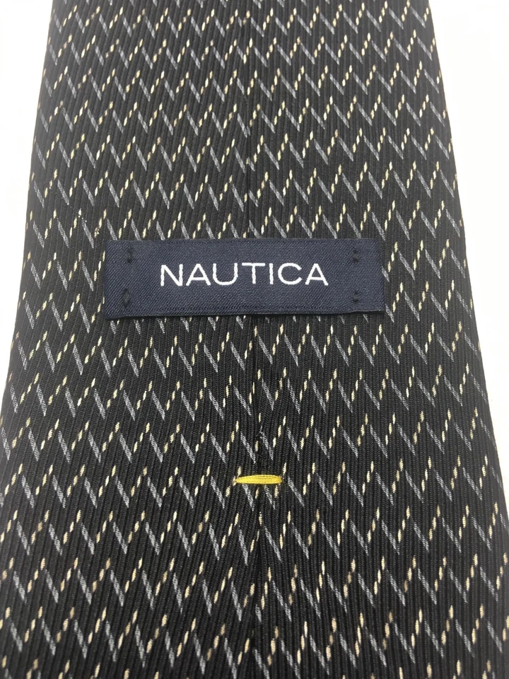 CORBATA NAUTICA HOMBRE NEGRA CON DETALLES GRIS Y BEIGE 4 X 58 Foto 4 de 4