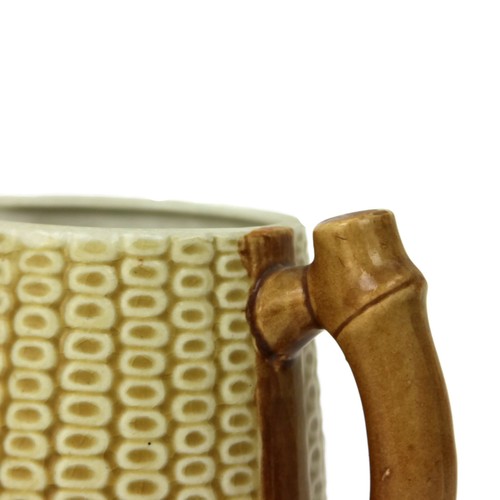 Vintage Majolica Pottery Ear Corn Pitcher Jug Creamer Brown Yellow 4" Unmarked - Picture 5 of 8