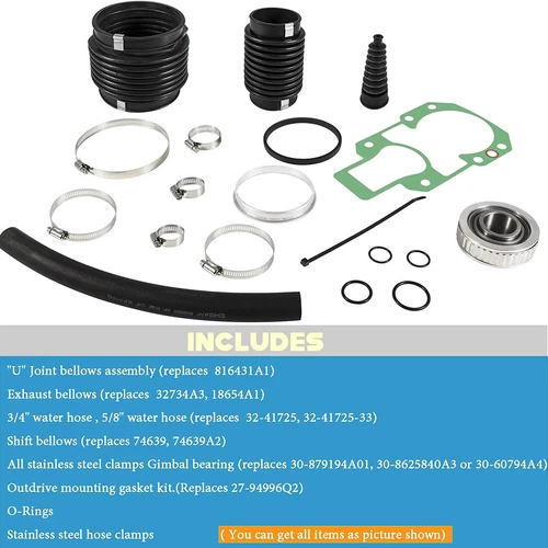 for MerCruiser Alpha One, Gen II Stern 30-803099T1 Transom Bellows Repair Kit - Bild 3 von 17